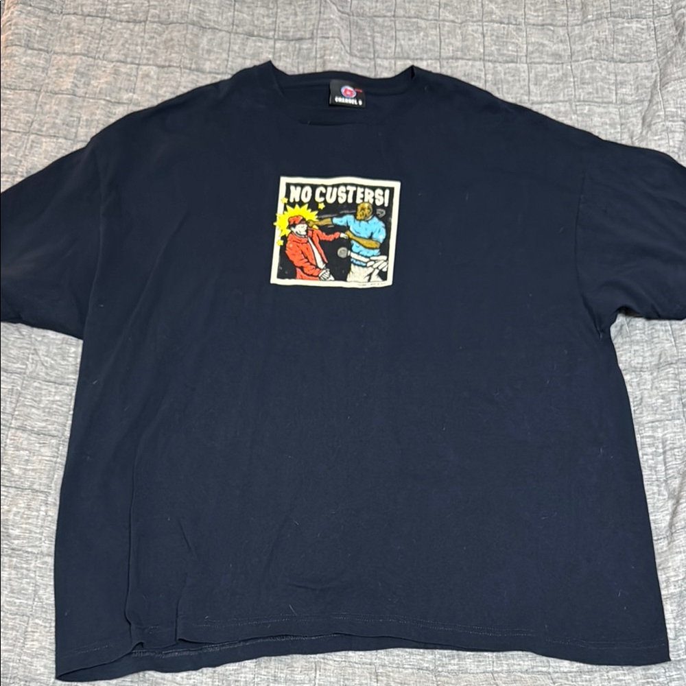 CHANNEL 5 “No Custers” tee navy blue size 3XL